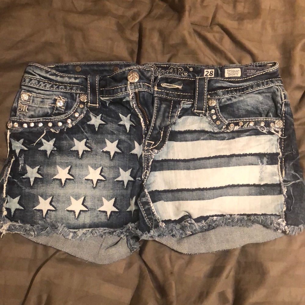 Miss Me American Flag Shorts